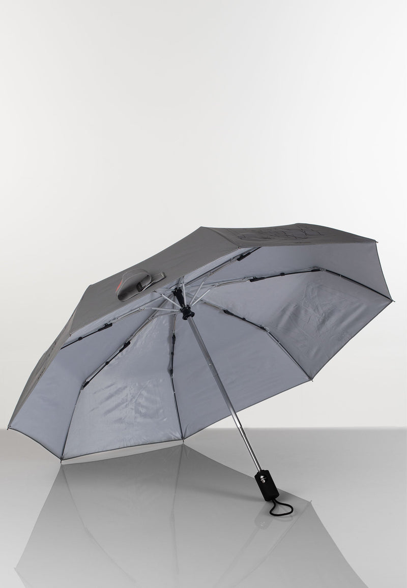 Täysautomaattinen kokoontaitettava sateenvarjo täysin heijastava Muumi Tikapuut harmaa 1D