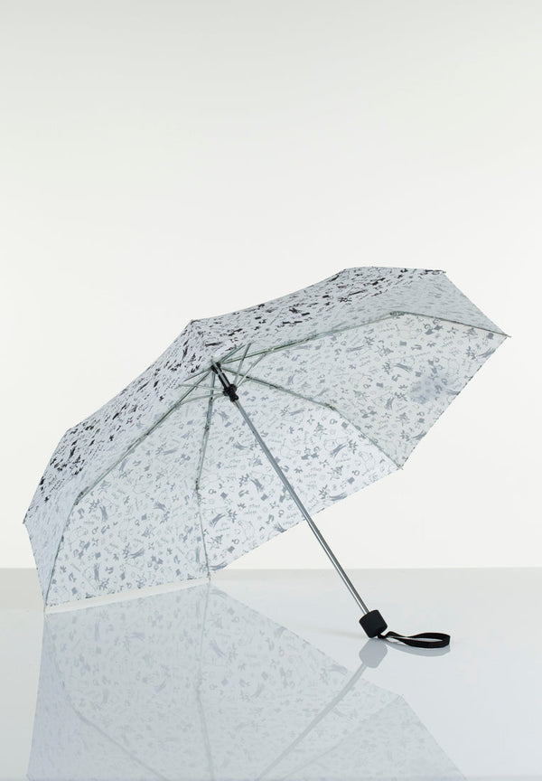 Lasessorrain-Edullinen kokoontaitettava sateenvarjo - 8790-Valkoinen Muumi puutarhassa-Sivusta