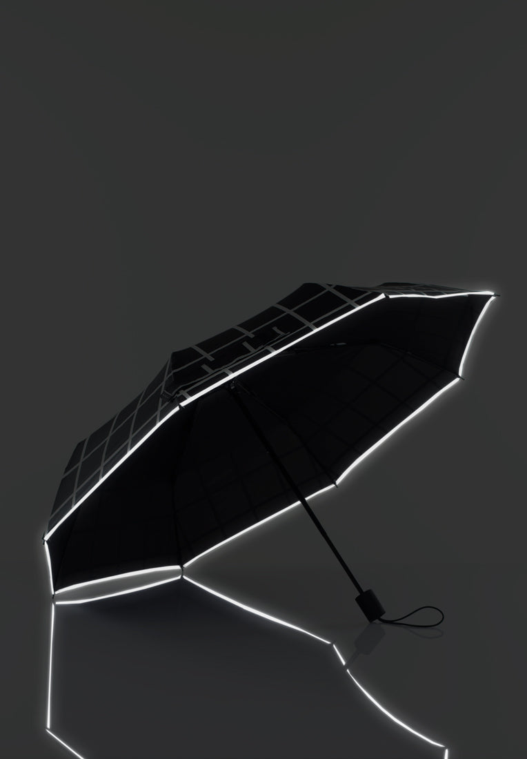 Kokoontaitettava sateenvarjo 3M heijastavalla reunalla Ruudullinen 1dc