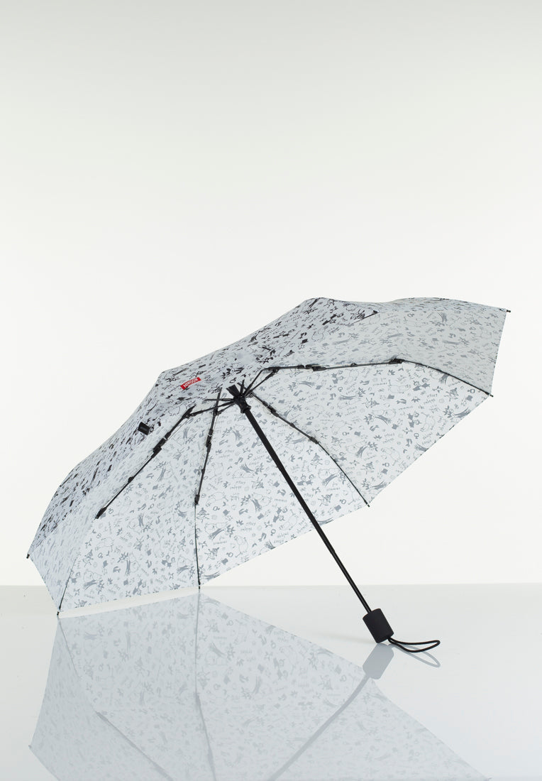 Lasessorrain-Kestävä kokoontaitettava sateenvarjo - 8775-Valkoinen Muumi puutarhassa-Sivusta