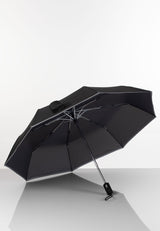 Täysautomaattinen kokoontaitettava sateenvarjo 3M heijastavalla reunalla musta 1D