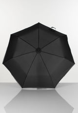 Edullinen kokoontaitettava sateenvarjo 3M heijastinreunalla musta 2E