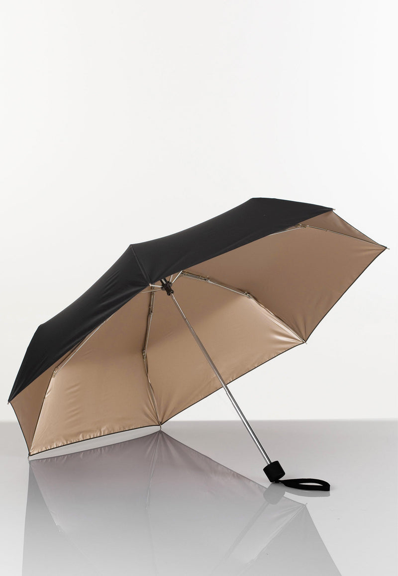 Edullinen kokoon taitettava sateenvarjo mustakulta 1D