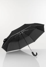 Miesten sateenvarjo koukkukahvalla ja 3M heijastavalla reunalla musta 1D