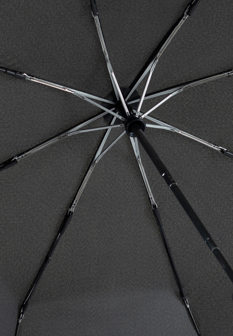 Miesten sateenvarjo koukkukahvalla ja 3M heijastavalla reunalla musta 6G