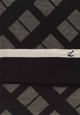 Leighton-pitkä villahuivi mustavalkoinen kuosikuva