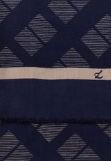 Leighton-pitkä villahuivi t.sininen kuosikuva